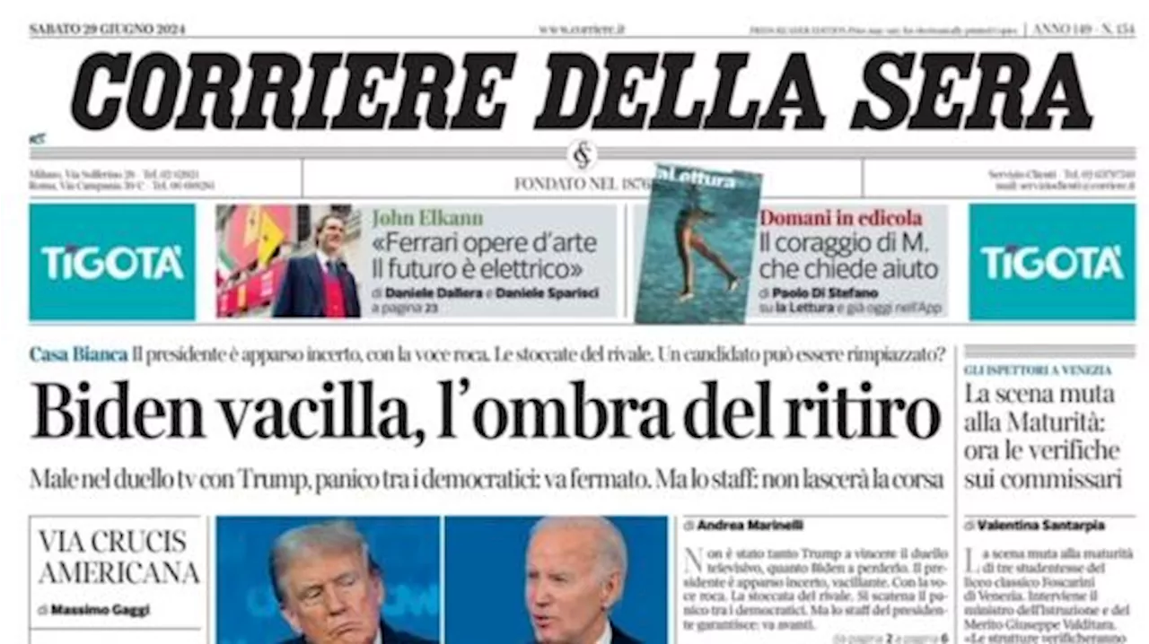 Corriere della Sera in prima pagina: 'Dentro o fuori, l’Italia sfida l’incubo Svizzera'