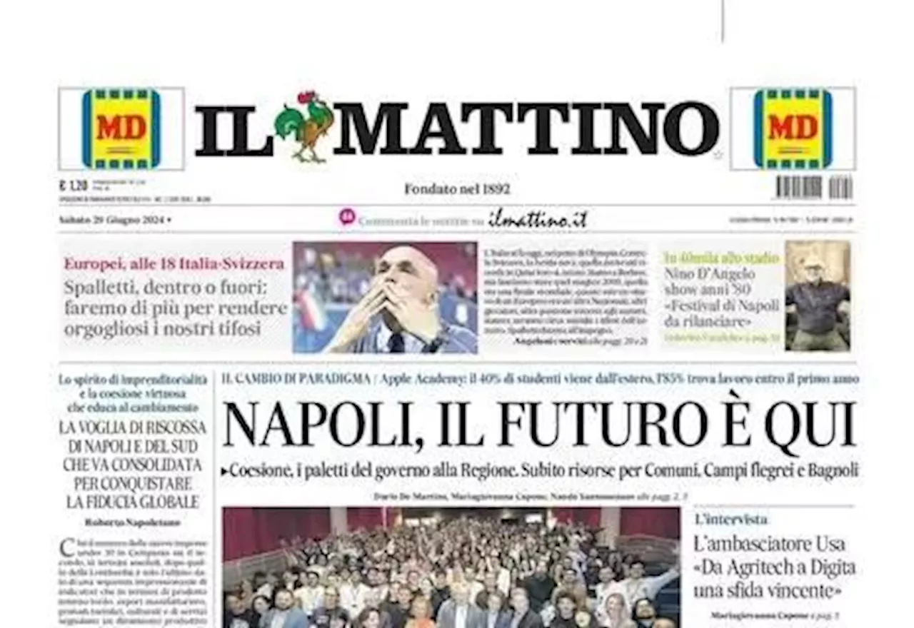 Il Mattino in apertura con Spalletti: 'Faremo di più per rendere orgogliosi i nostri tifosi'