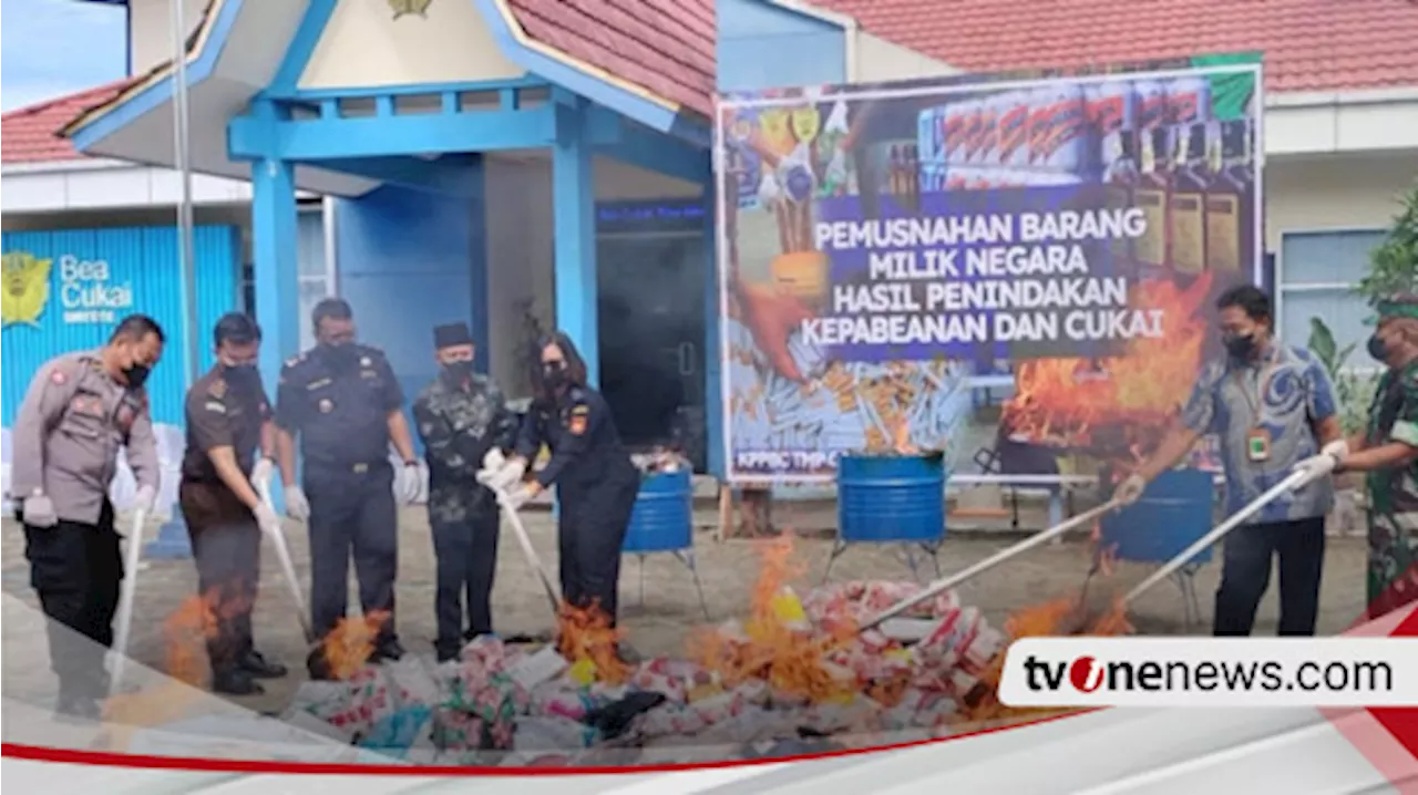 Ribuan batang Rokok Ilegal dan Pakaian Bekas Impor Dimusnahkan Bea Cukai Sintete