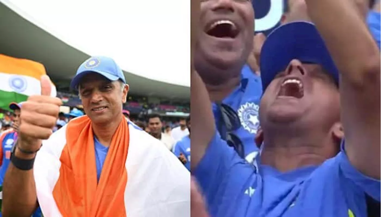 Rahul Dravids Aggressive Celebration After Winning ICC T20 World Cup 2024 Goes Viral