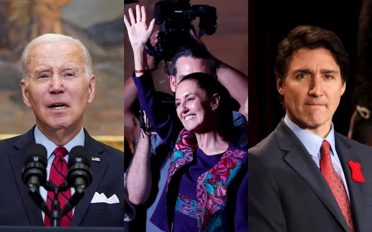 Joe Biden y Justin Trudeau felicitan a Claudia Sheinbaum