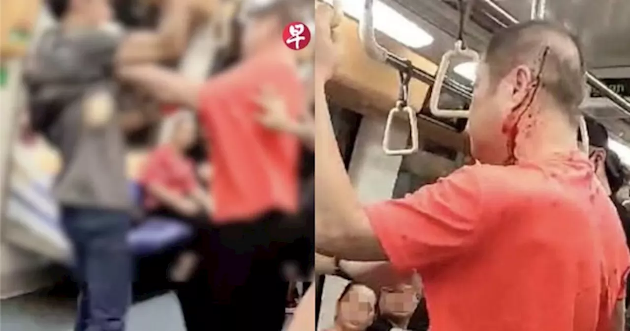 'Suddenly started fighting': 2 men get into bloody brawl on MRT train, frightening passengers