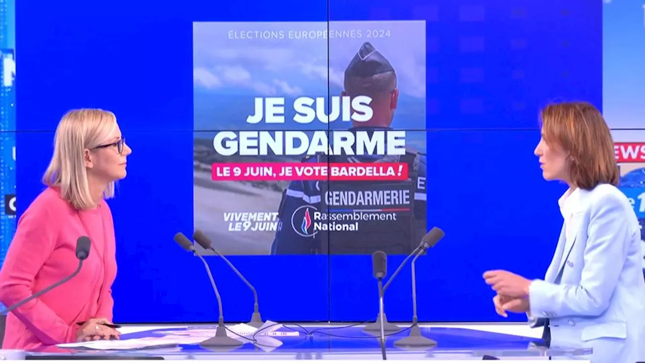 Affiche du RN mettant en avant un gendarme : «C’est scandaleux, inadmissible et illégal», juge Valérie Hayer