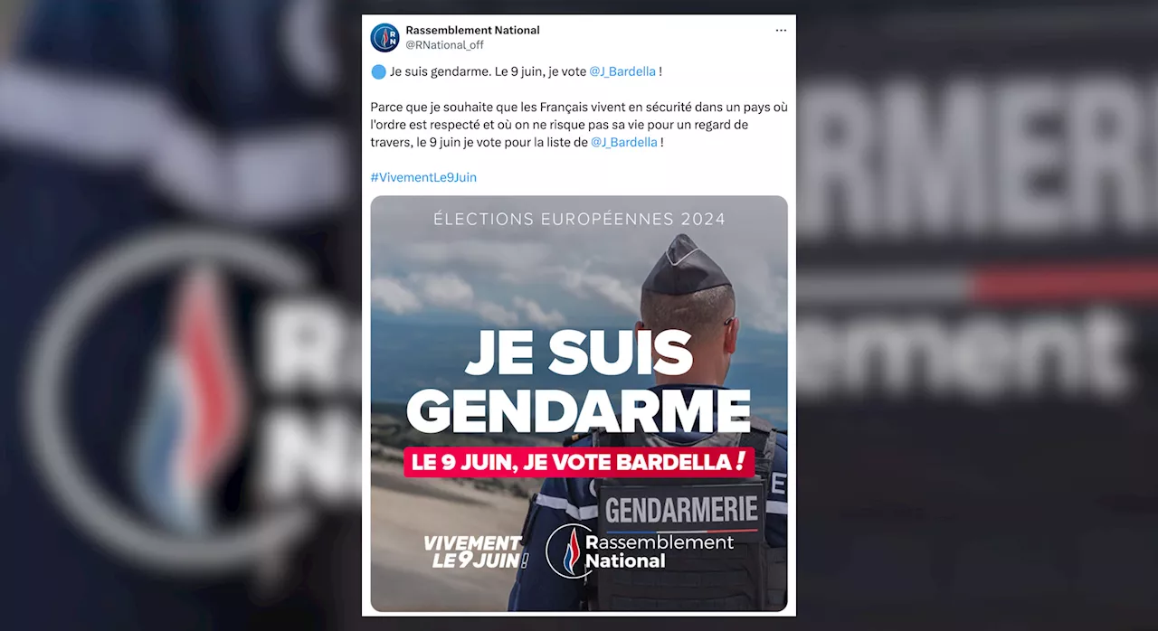 Élections européennes : le patron de la gendarmerie nationale dénonce une affiche du Rassemblement national