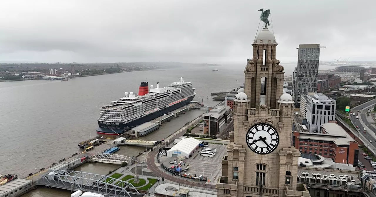 Stunning drone pictures show Cunard's Queen Anne from above