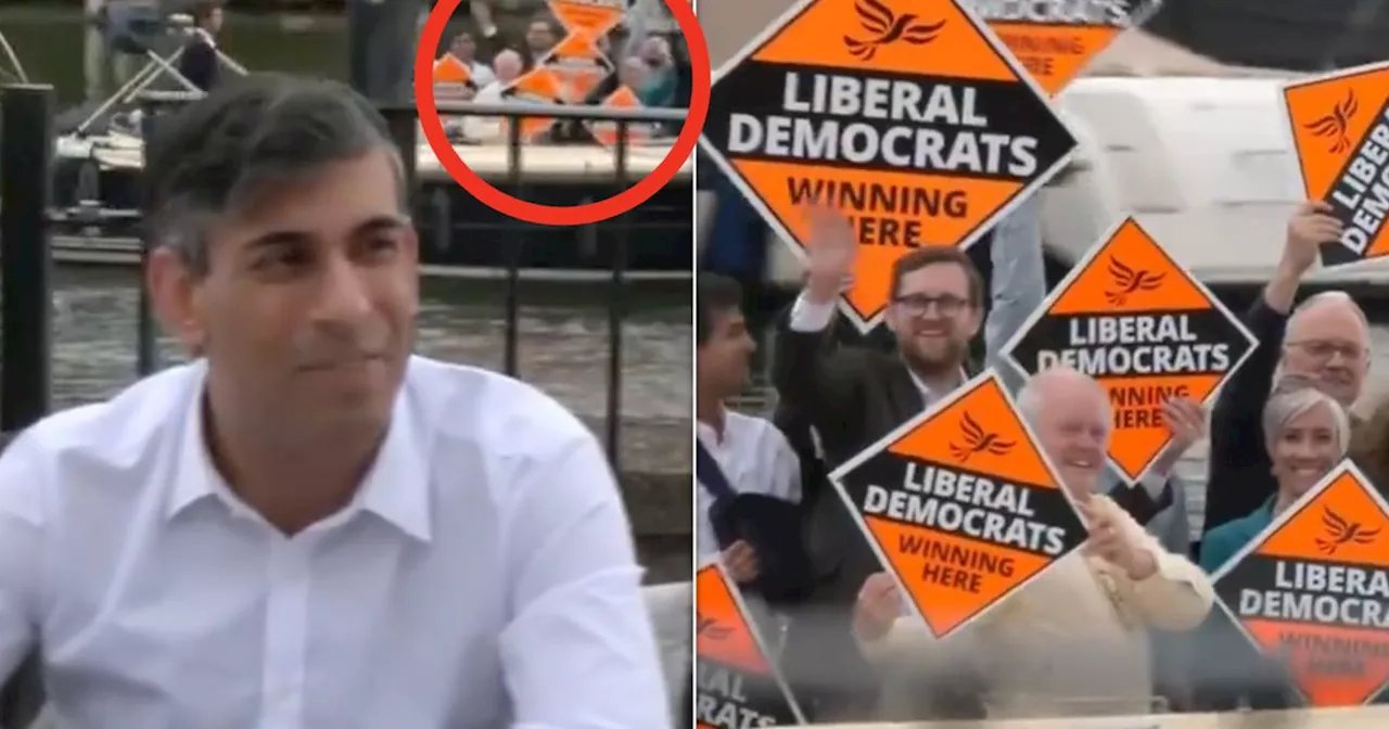 Rishi Sunak Continues His Unfortunate Streak Of Being Upstaged On TV As He Gets Photobombed