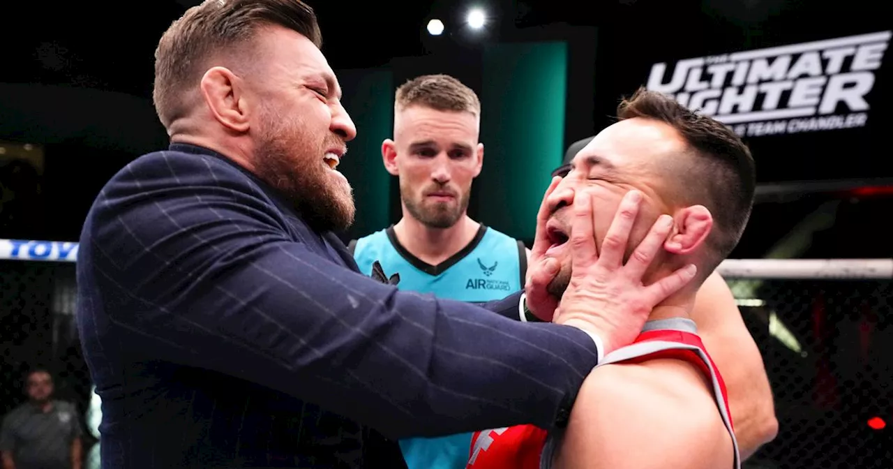 Why is the Conor McGregor v Michael Chandler press conference postponed?