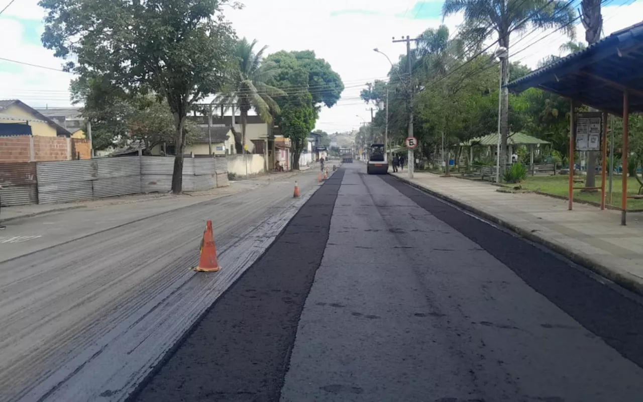 Novo asfaltamento avança nos bairros Volta Grande e Santa Cruz, em Volta Redonda