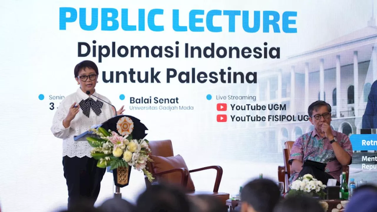 Menlu Retno Marsudi Sampaikan Kuliah Umum ke Mahasiswa UGM, Isu Palestina Dibahas