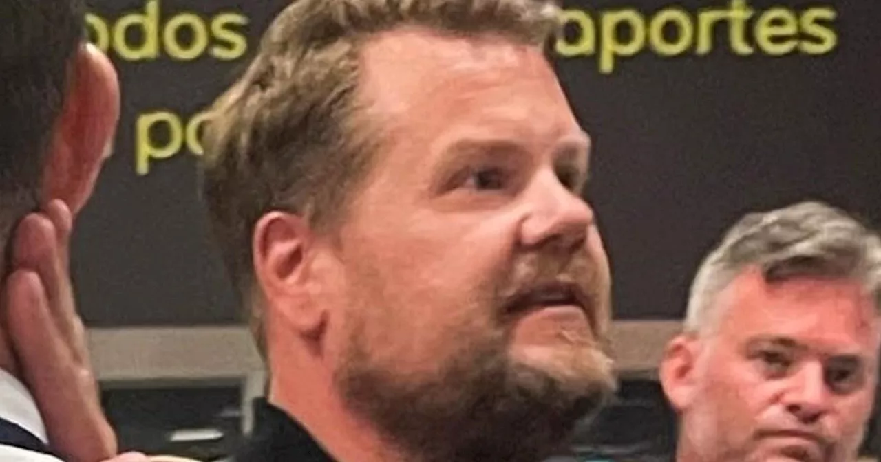 James Corden once again losese his temper at a service professional