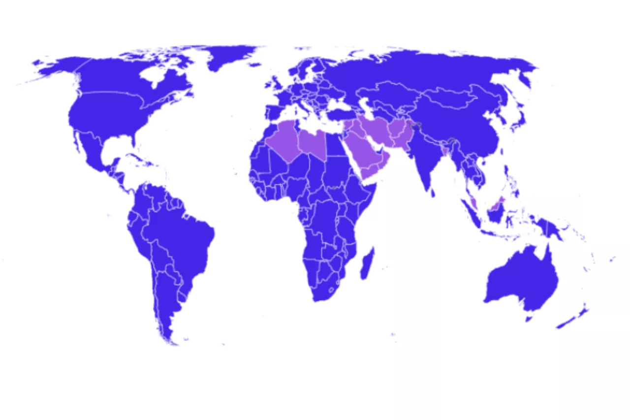 Map Shows Countries with Bans on Israeli Passport Holders