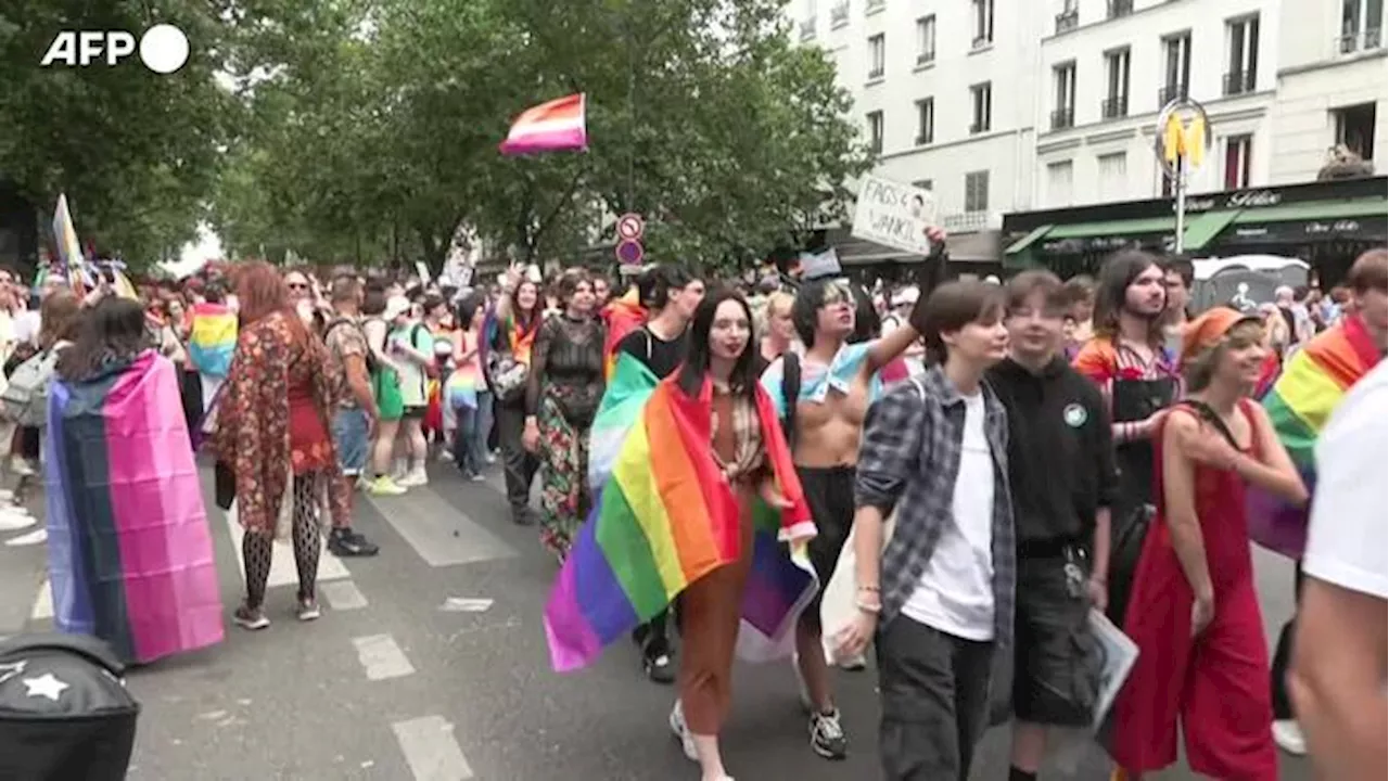 Parigi, in migliaia al corteo per i diritti Lgbtqia+