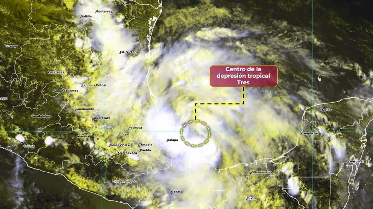 Se forma una nueva depresión tropical frente a las costas de Veracruz, México