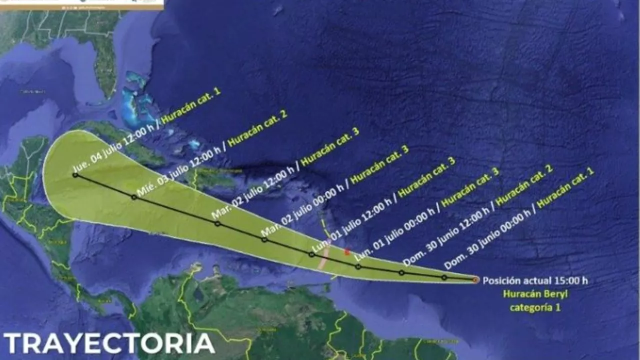 Tormenta Tropical Beryl se Convierte en Huracán y Podría Impactar Quintana Roo