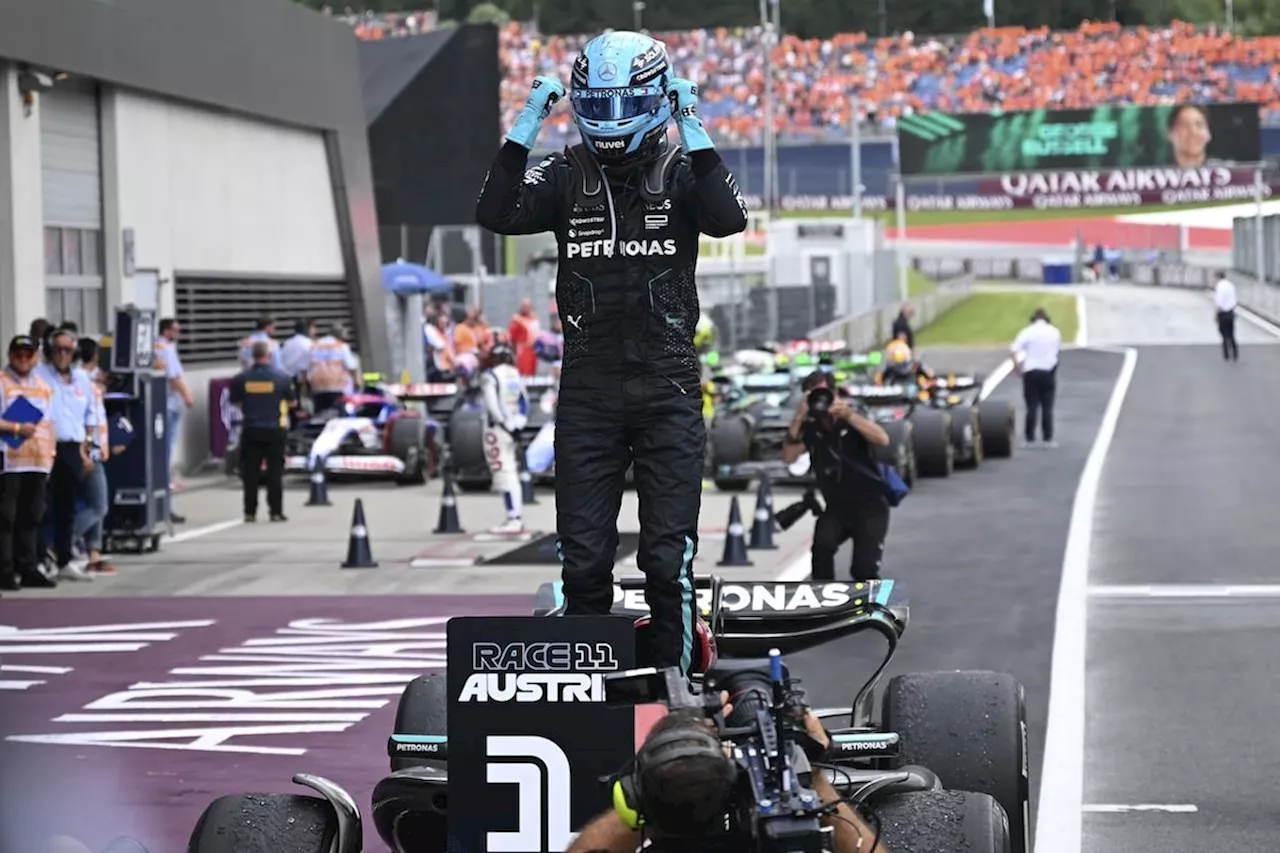 Mercedes driver George Russell wins Formula 1′s Austrian GP after Verstappen, Norris clash at front