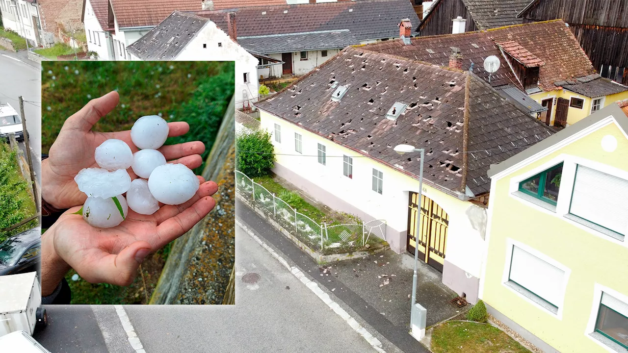 7 cm groß! Enorme Zerstörung durch Hagel-Unwetter in NÖ