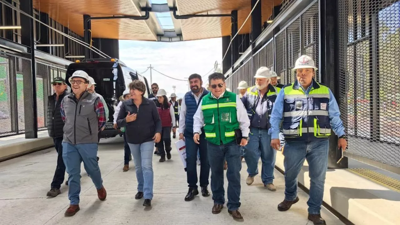 Trolebús Chalco-Santa Martha beneficiará a 230 mil pasajeros diarios; gobernadora Delfina Gómez recorre obras