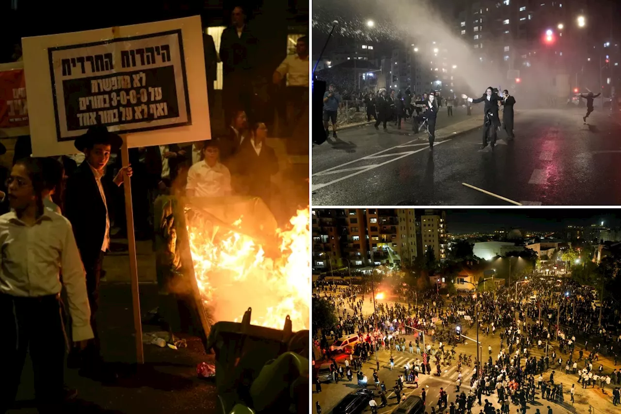 Ultra-Orthodox protest against order to enlist in Israeli military turns violent in Jerusalem