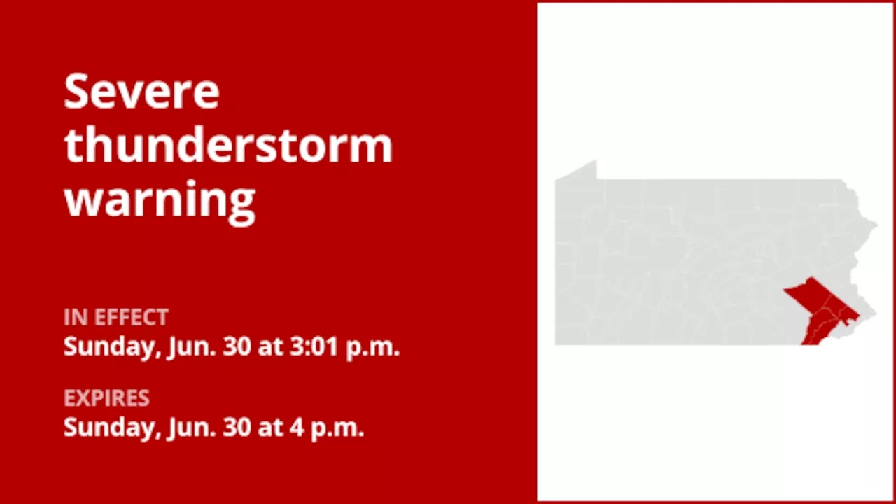 Look for damaging winds and quarter-sized hail with thunderstorms to hit Southeast Pa. Sunday