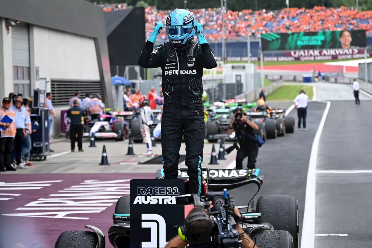 Mercedes driver Russell wins Austrian Grand Prix after Verstappen, Norris clash at front