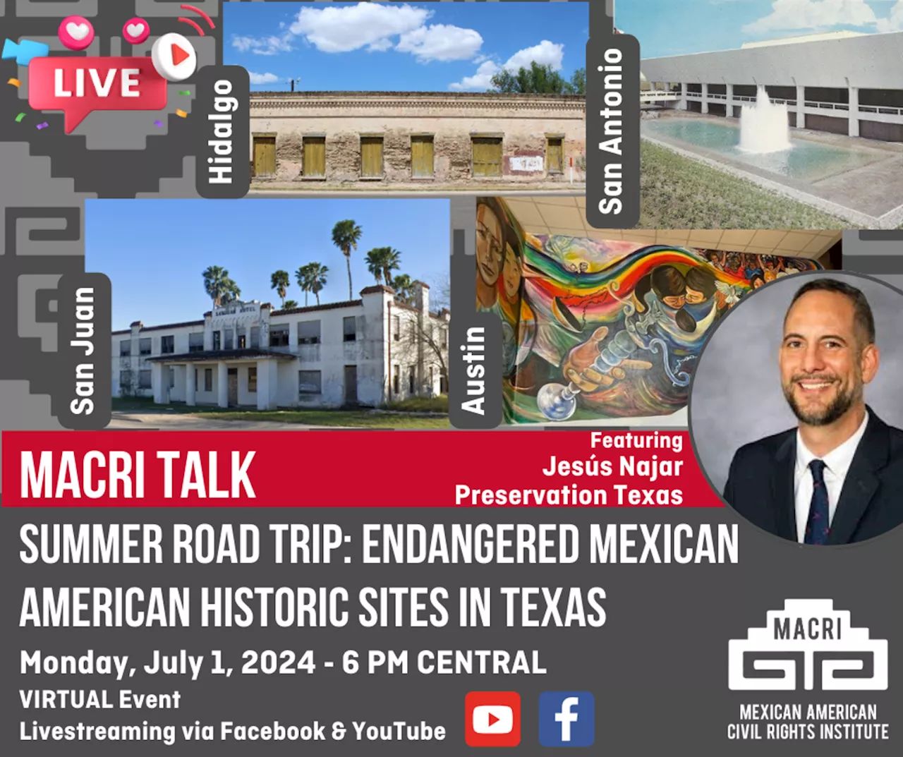 MACRI Talk: Summer Road Trip - Endangered Mexican American Historic Sites in Texas