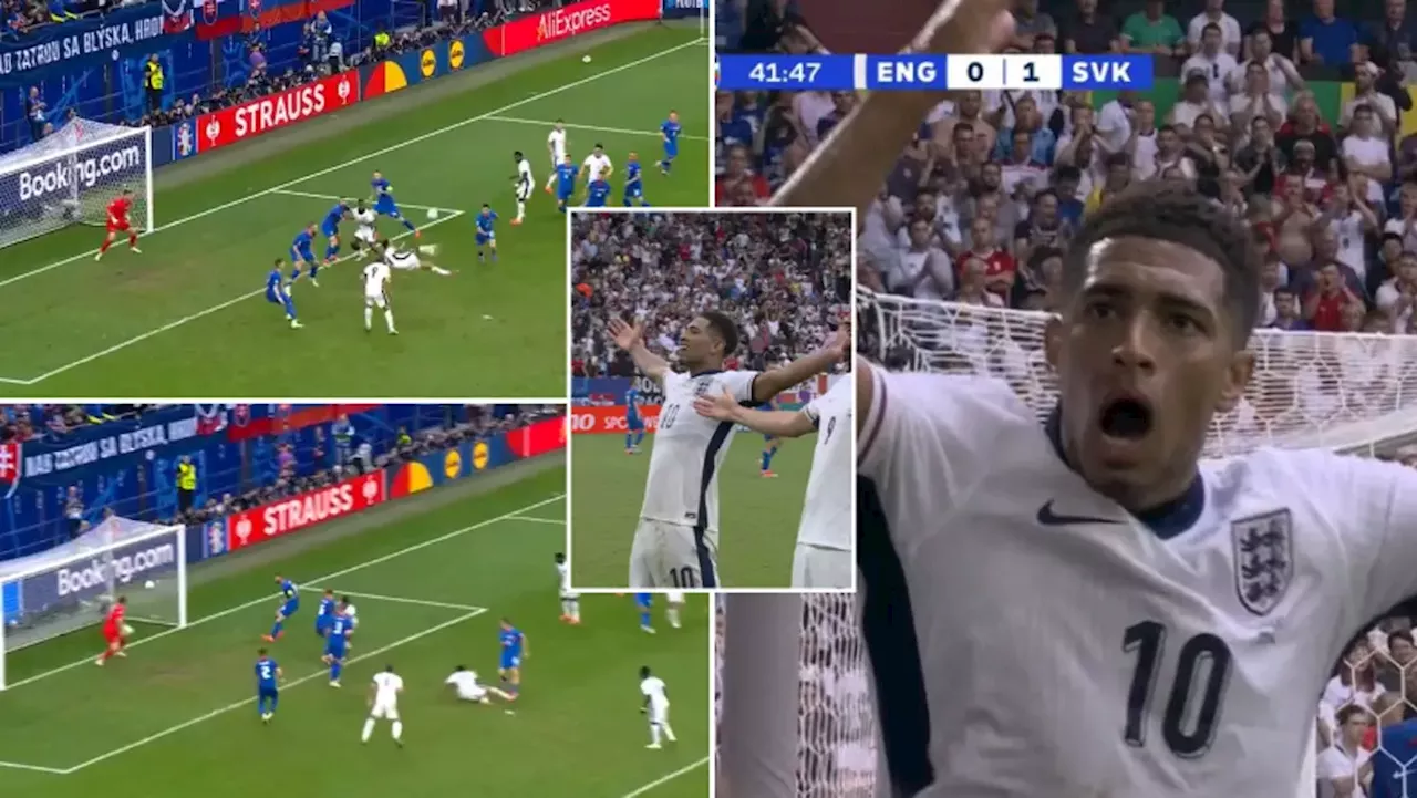 Jude Bellingham scores outrageous bicycle kick goal as England equalise against Slovakia