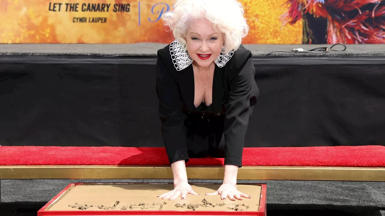 Cyndi Lauper cements hand and footprints at TCL Chinese Theatre