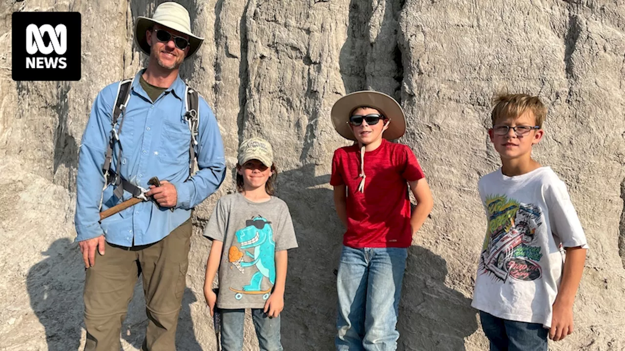 Three young boys left 'completely speechless' after finding a T-rex fossil in North Dakota Badlands