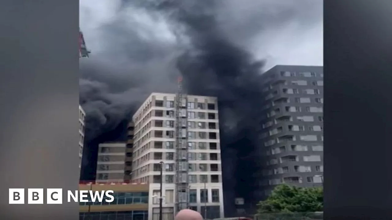 Canning Town: Seven hospitalised after fire at construction site