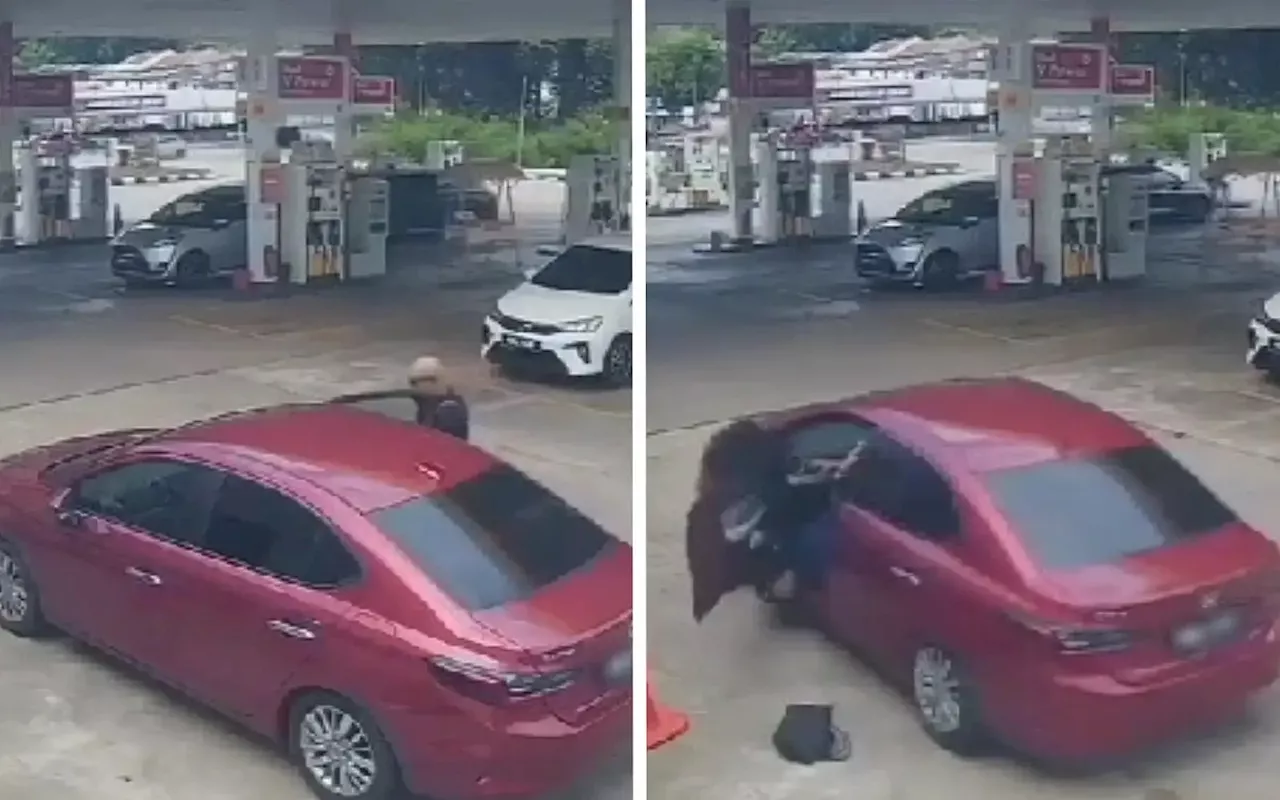 Thief drives off car with screaming passenger inside