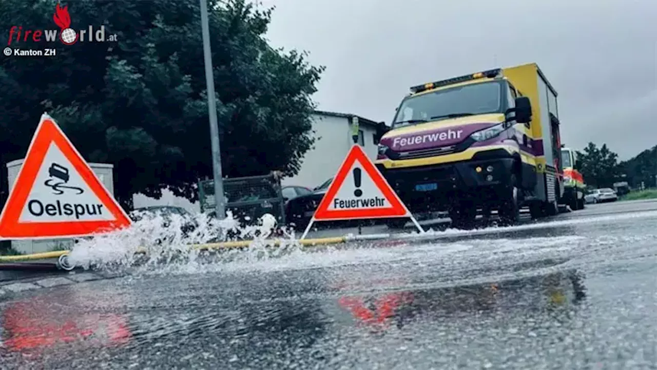 Schweiz: Zürcher Feuerwehren kämpfen gegen Juni-Hochwasser