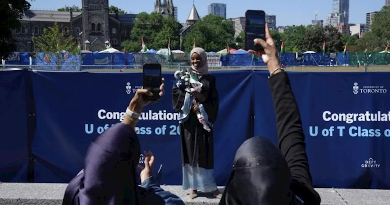 University of Toronto graduation ceremonies continue amid protest on campus