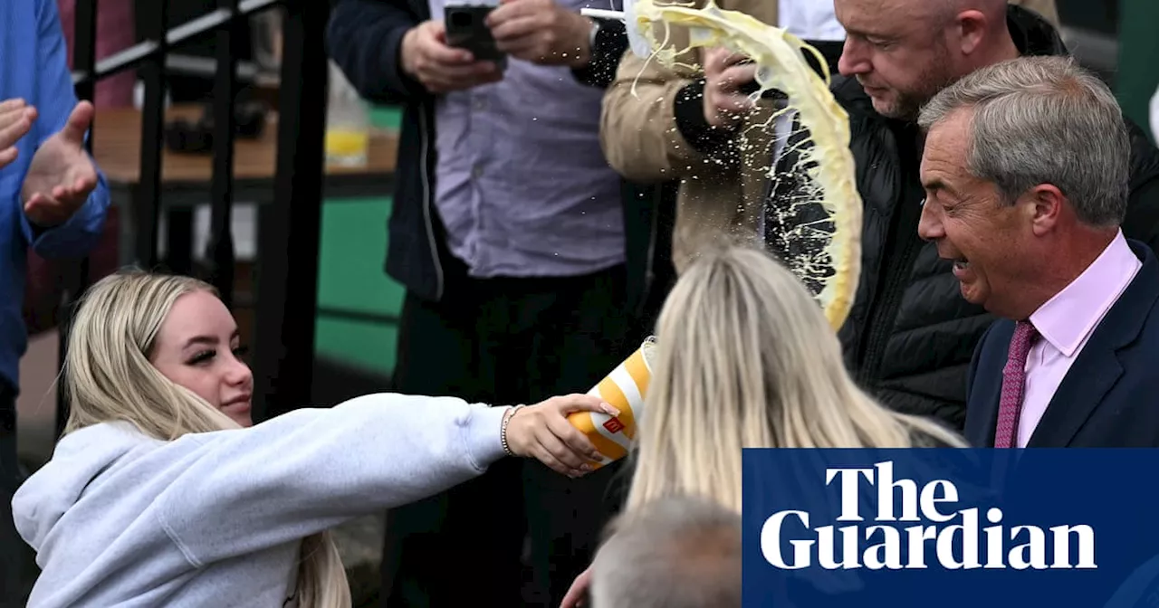 Woman throws milkshake at Nigel Farage on first day of campaigning