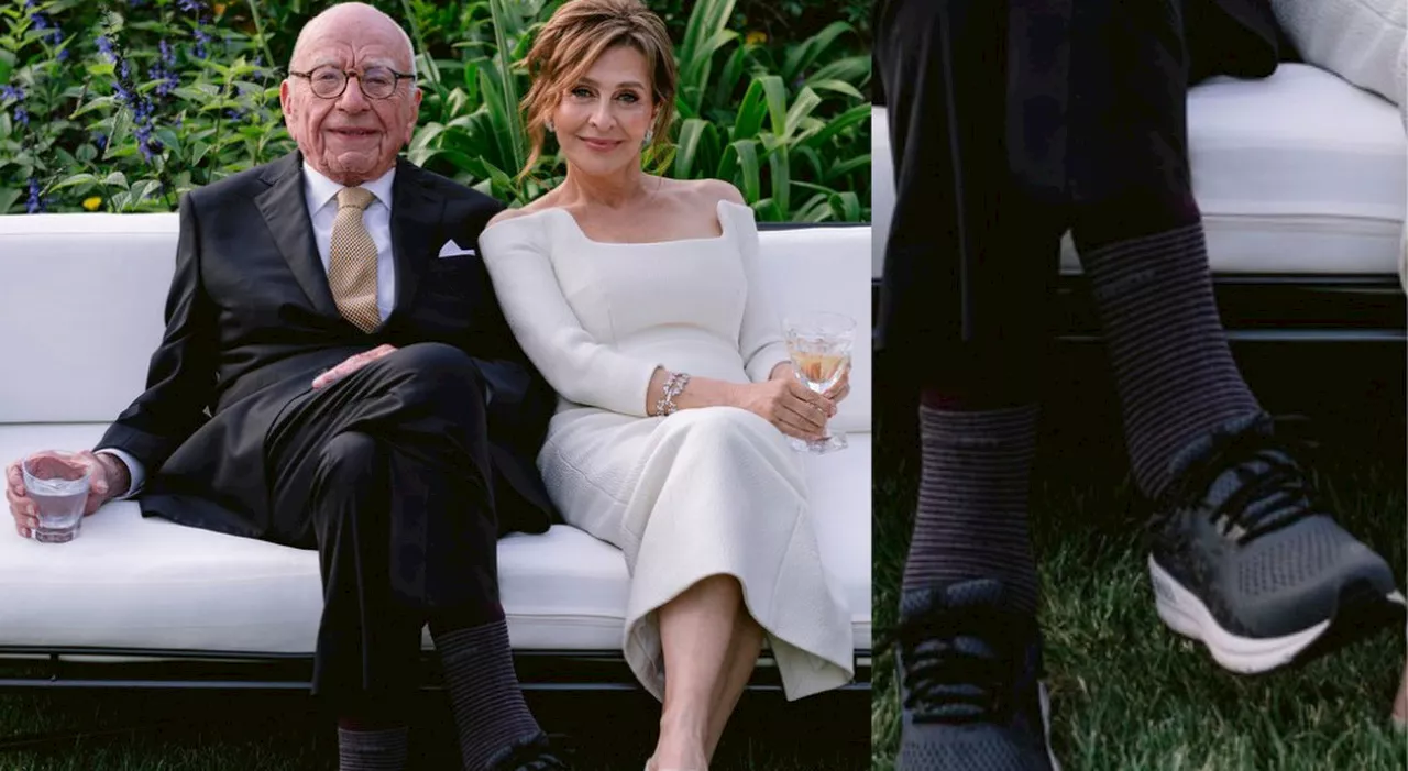 Rupert Murdoch, in sneakers (a 93 anni) al suo matrimonio: la scelta del 93enne che divide il web