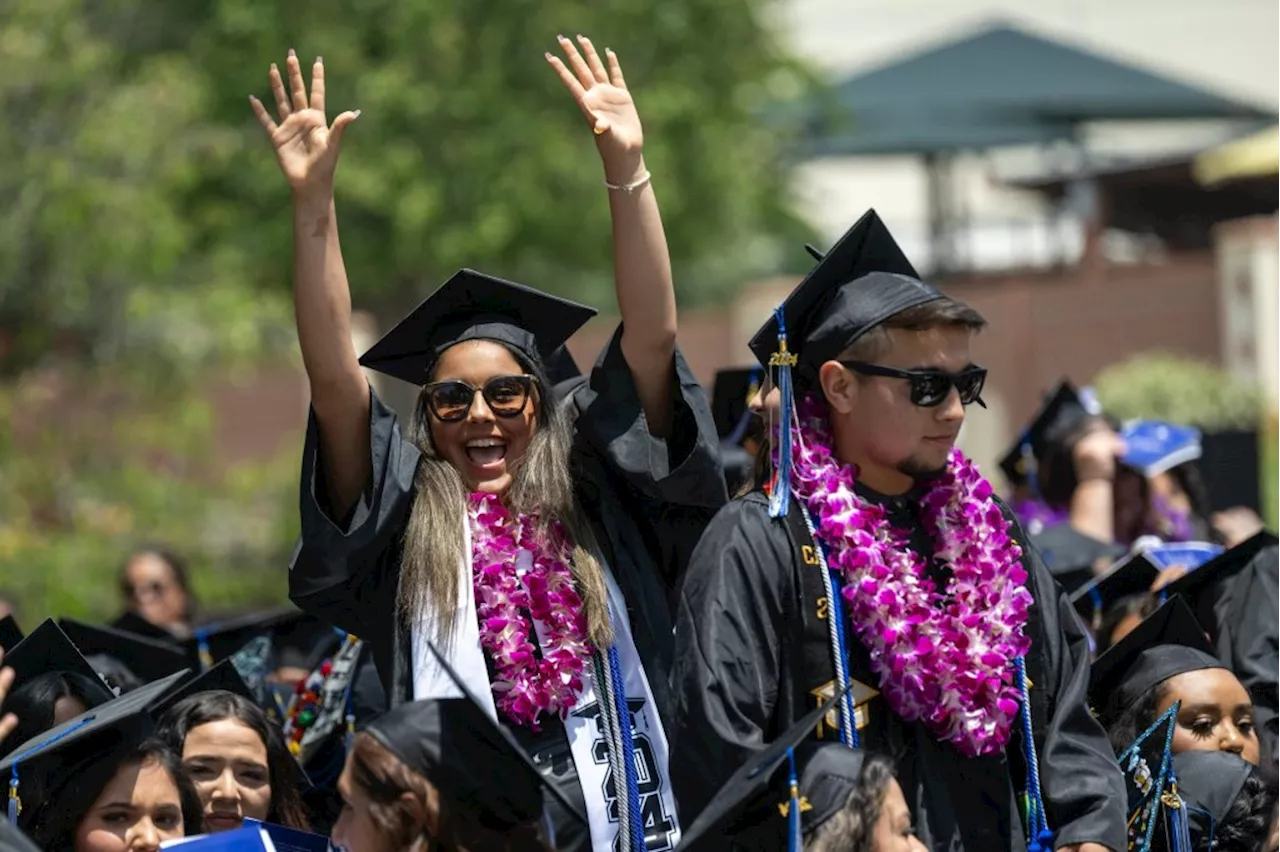 Smiles, misty eyes at LA Mission College’s commencement on Tuesday in Sylmar