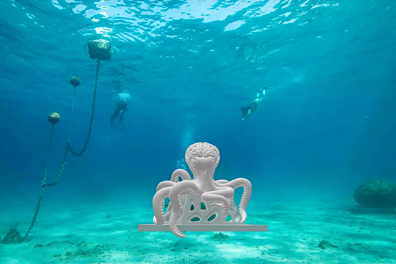 La nouvelle statue Octo-Cérébrum rejoint le Musée subaquatique de Marseille aux Catalans