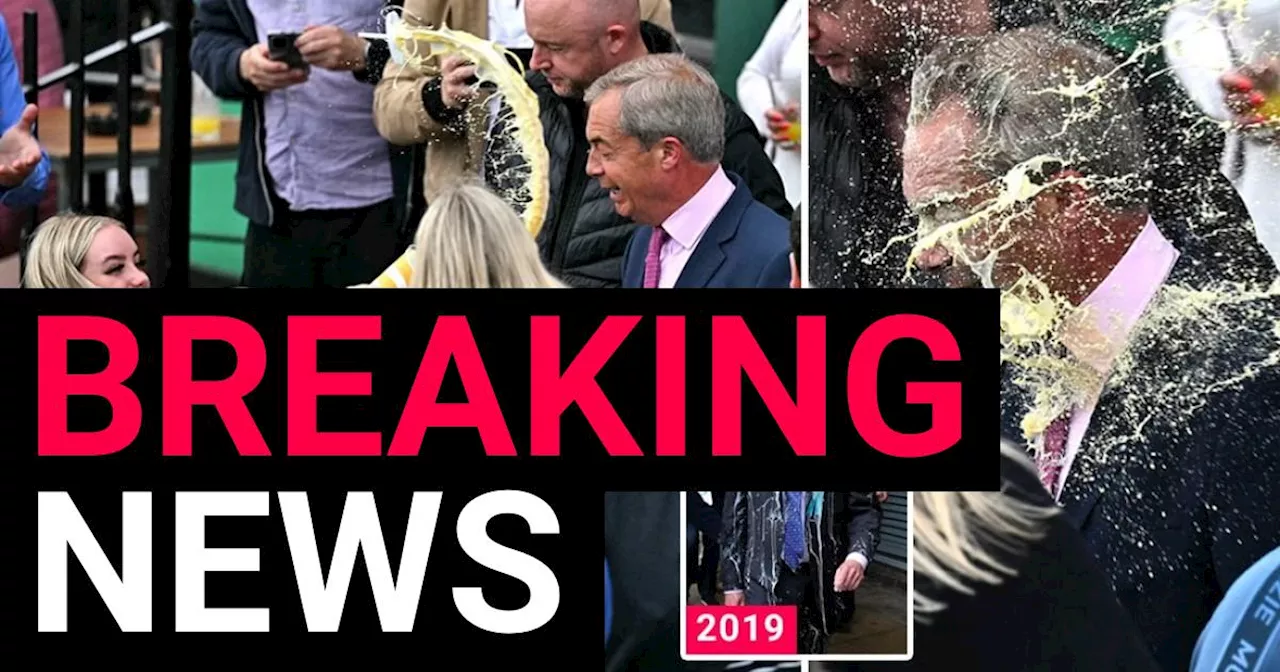 Nigel Farage hit by milkshake while campaigning in Clacton