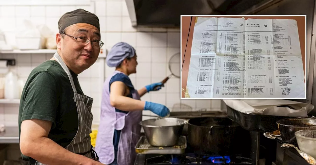 This Chinese takeaway menu from the 1980s shows just how much prices have gone up