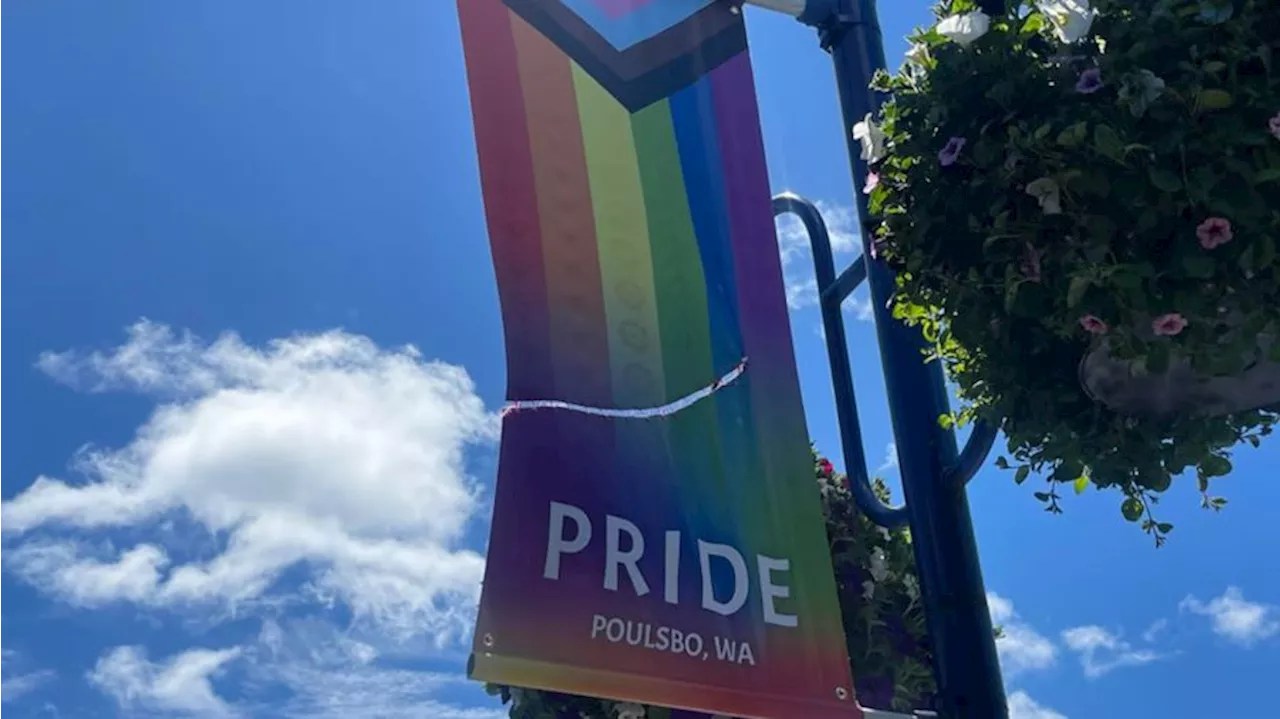 Poulsbo police search for suspect responsible for slashing nearly a dozen Pride banners