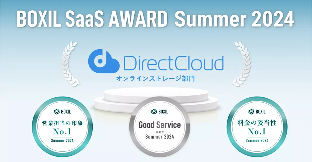 DirectCloudが「BOXIL SaaS AWARD Summer 2024」オンラインストレージ部門で「Good Service」を5期連続受賞