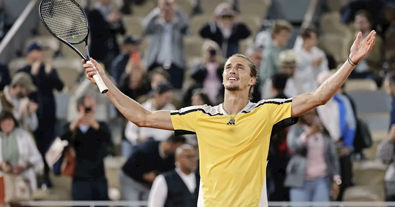 Tennis: Alexander Zverev im Viertelfinale der French Open