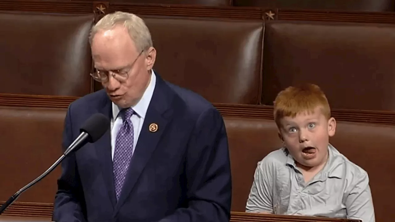 Republican’s son steals spotlight with cheeky antics in House of Reps