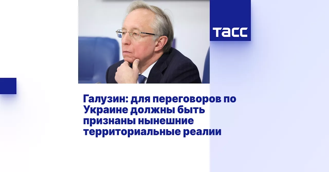 Галузин: для переговоров по Украине должны быть признаны нынешние территориальные реалии