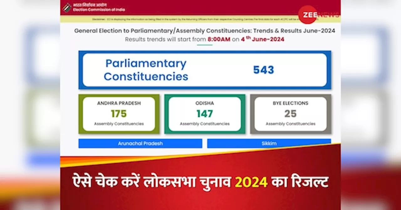 Lok Sabha Election Results 2024: चुनाव आयोग की वेबसाइट पर ऐसे देखें लोकसभा चुनाव 2024 के परिणाम