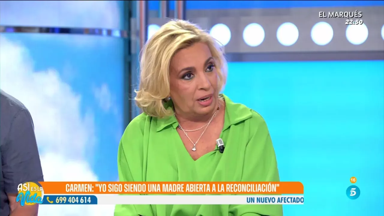 'Así es la vida': Carmen Borrego, sobre su situación con su hijo, José María Almoguera: 'Yo sigo siendo una madre abierta a la reconciliación'