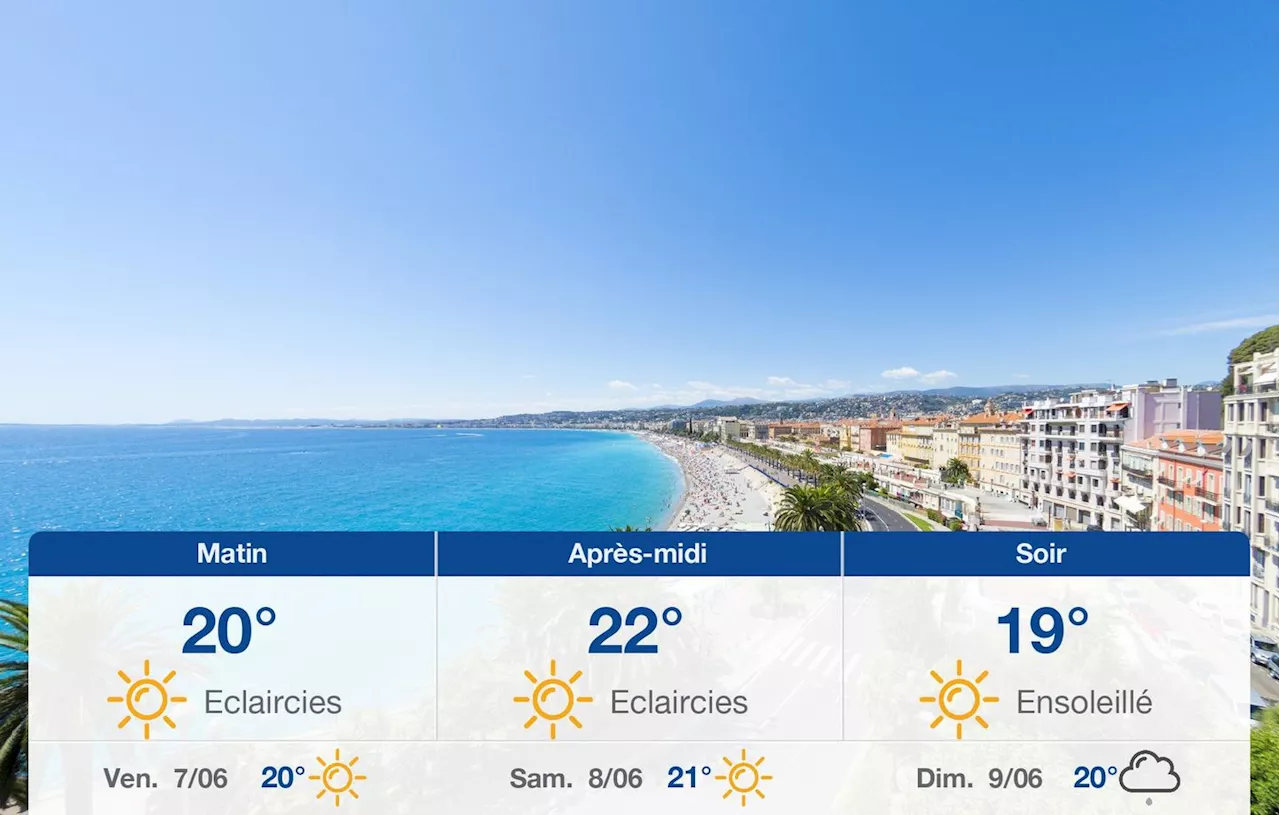 Météo Nice: prévisions du jeudi 6 juin 2024