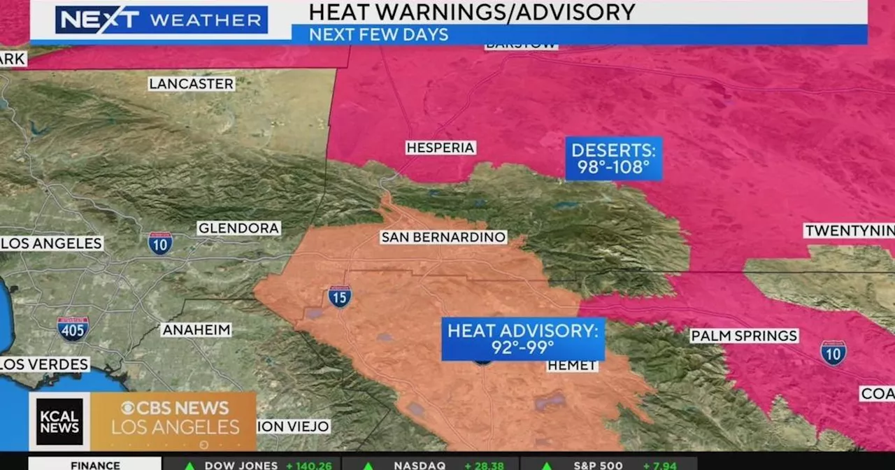 Heat warning issued for desert areas in Southern California