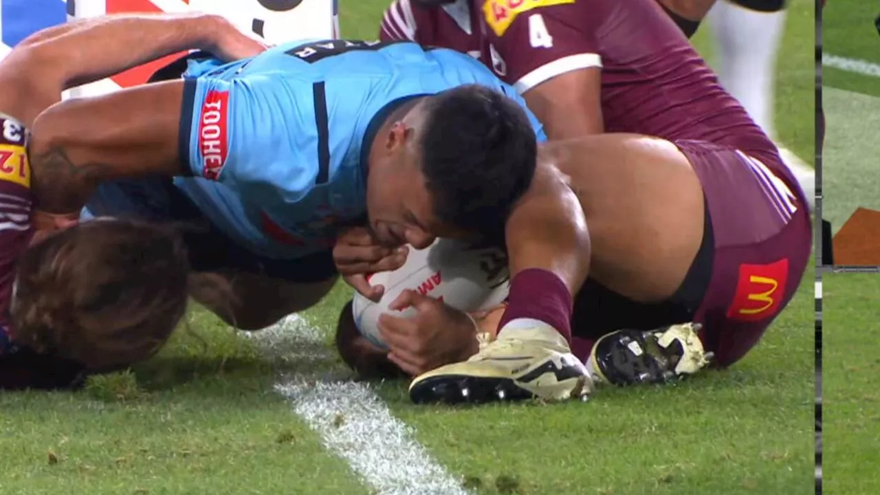 Maroons flyer’s ridiculous try-saving effort in first half stunner as QLD star answers Slater SOS