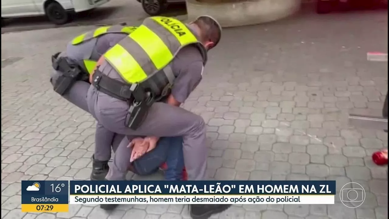 VÍDEO: PM dá golpe 'mata-leão' em pipoqueiro durante abordagem na Zona Leste de SP