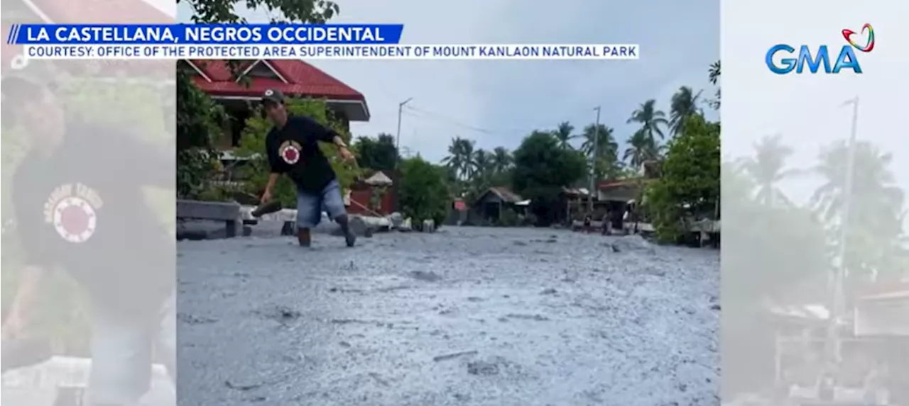 Kanlaon Volcano eruption triggers lahar flow